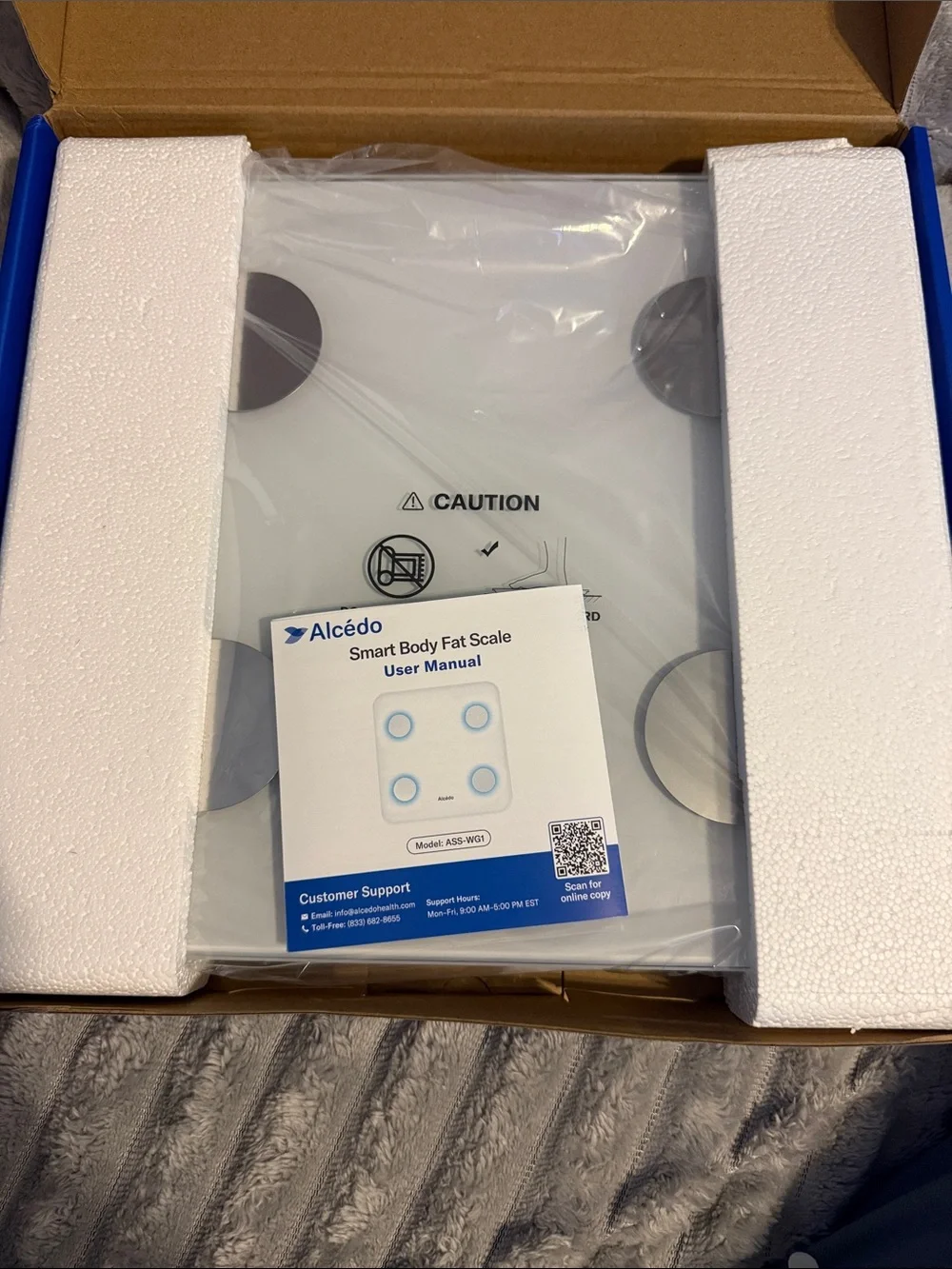 A.L.C. White Smart Body Fat Scale with Blue Accents